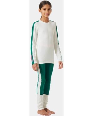 Helly Hansen Junior Lifa Merino Midweight Base Layer Set - Green