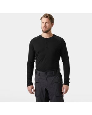 Helly Hansen Durawool Long Sleeve Henley - Black