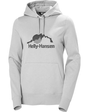 Helly Hansen Nord Graphic Soft Pullover Hoodie - Grey