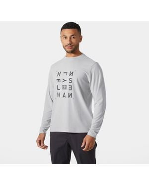 Helly Hansen Skog Graphic Long Sleeve Tee Hombre - Gris