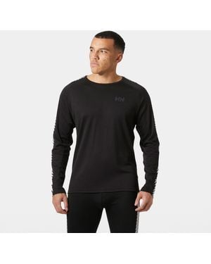 Helly Hansen Lifa Active Stripe Crew Baselayer Top - Black