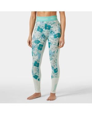 Helly Hansen Lifa Merino Midweight Graphic Base Layer Trousers - Blue