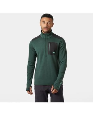 Helly Hansen Herren Lifa Merino-Wolle Midlayer Half-Zip - Grün