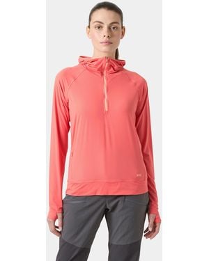 Helly Hansen Shine Solen Half-Zip Sun Hoodie Mujer - Rojo