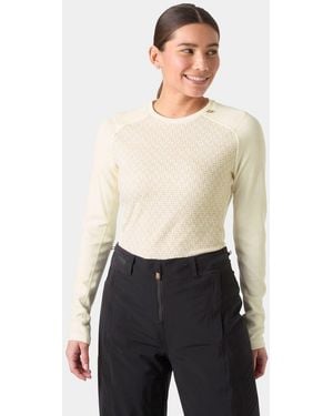 Helly Hansen Lifa Merino Midweight Graphic Crew Base Layer - White