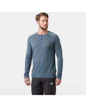 Helly Hansen Durawool Long Sleeve Henley - Blue