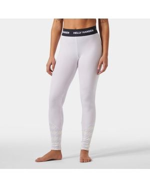 Helly Hansen Lifa Merino Midweight Graphic Base Layer Trousers - Purple