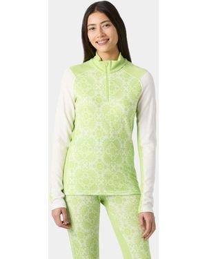 Helly Hansen Lifa Merino Midweight Graphic Half-Zip Base Layer Mujer - Azul