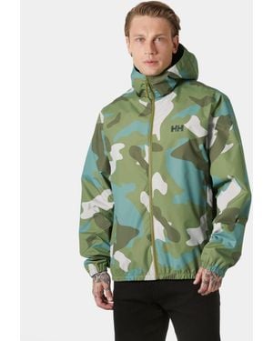 Helly Hansen Core Graphic Rain Jacket - Green