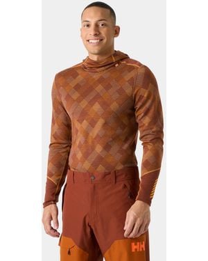 Helly Hansen Lifa Merino Midweight Base Layer Hoodie - Brown