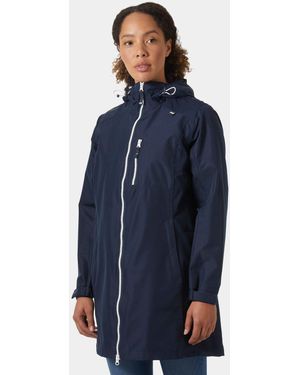 Helly Hansen Long Belfast 3/4 Length Rain Jacket - Blue