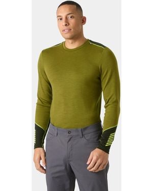 Helly Hansen Lifa Merino Midweight Crew Base Layer - Green