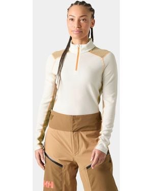 Helly Hansen Lifa Merino Midweight 1/2 Zip Base Layer - Natural