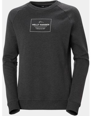 Helly Hansen Pull À Col Rond En Coton Bio Femme F2F Noir - Gris