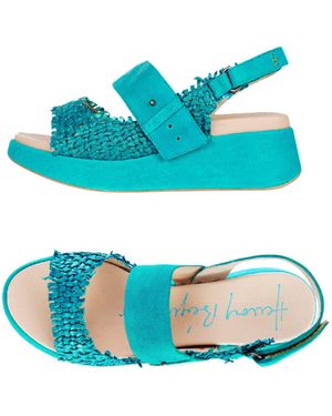 HENRY BEGUELIN ARCHIVE Wedge Sandal Intreccio Madreperla - Blue