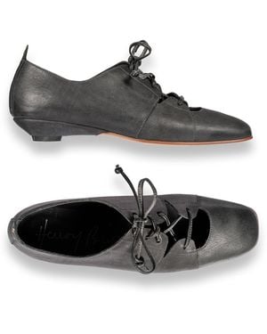 Henry Beguelin Lace-Up Low Heel Sbiancato - Black