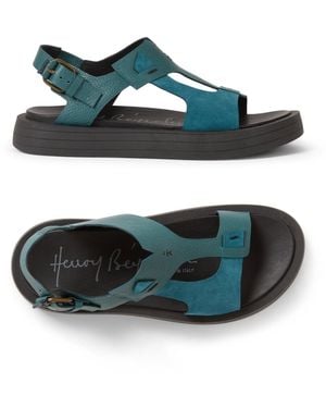 Henry Beguelin Muflone & Suede Sandal - Green