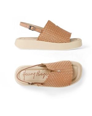 Henry Beguelin Maltinto Laminato Woven Sandal - Natural