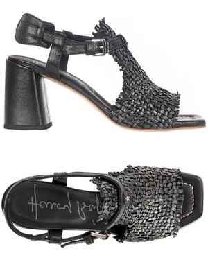 Henry Beguelin Heel Sandal Intreccio Madreperla - Black