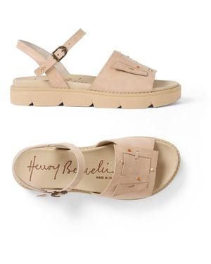 Henry Beguelin Sbiancato Buckle Strap Sandal - Natural