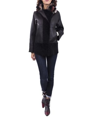 Henry Beguelin Reversible Lamb Jacket With Fur Pacaja Nero - Black