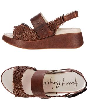 HENRY BEGUELIN ARCHIVE Wedge Sandal Intreccio Madreperla Brandy - Brown