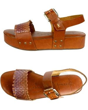 HENRY BEGUELIN ARCHIVE Wedge Sandal Intreccio Sfumato Cognac - Brown