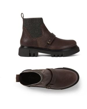 Henry Beguelin Buckled Ankle Boot - Black