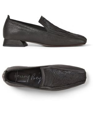 Henry Beguelin Laser-Cut Calfskin Shoe - Black
