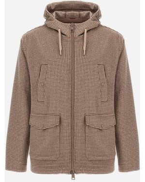 Herno Resort Cashmere Pied De Poule Field Jacket - Brown