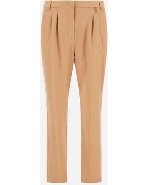 Herno Pants In Fluid Wool - Natural