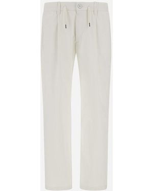 Herno Pantalones De Cotton Feel - White