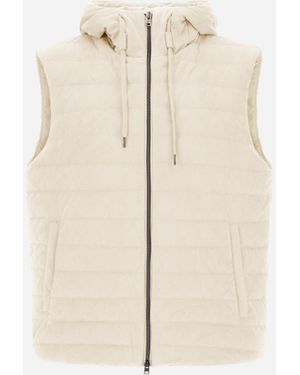 Herno Suede Effect Vest - Natural