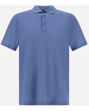 Herno Jersey Crepe Polo Shirt - Blue