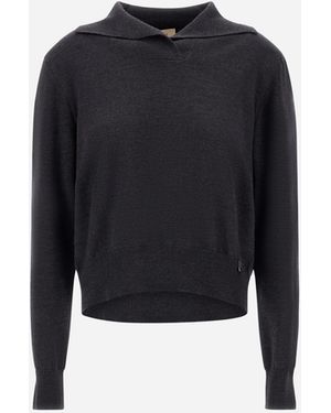 Herno Pullover Aus Wolle Im Glattstrick - Schwarz
