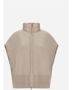 Herno Resort Knit And Nylon Ultralight Vest - White