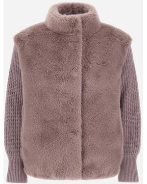 Herno Resort Faux Mink Fur Jacket - Purple