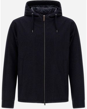 Herno GIACCA IN CASHMERE SETA - Blu