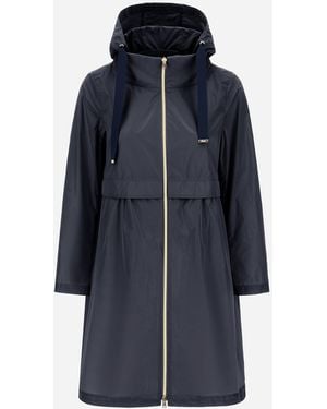 Herno New Techno Taffeta Long Parka - Blue