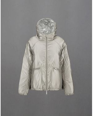 Herno Laminar Metallic Shield Hooded Jacket - Grey