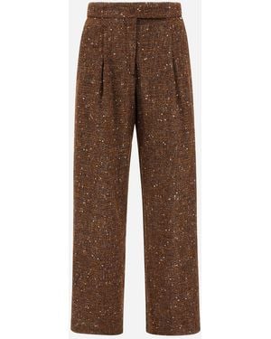 Herno Baby Alpaca And Wool Trousers - Brown