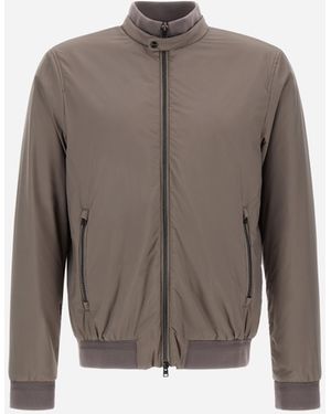 Herno Ecoage High-Collar Bomber Jacket - Brown