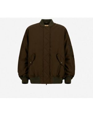 Herno Nylon Gabardine Bomber Jacket - Brown