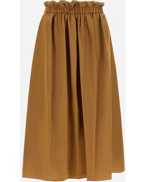Herno New Techno Taffeta Skirt - Natural