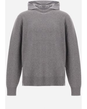 Herno Resort Double Cotton Knit And Travel Nylon Ponente Jumper - Grey