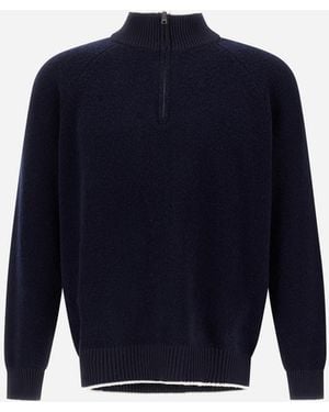 Herno Pullover Aus Bouclé Aus Kaschmir Und Wolle - Blau
