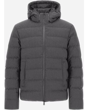 Herno Jacke Aus Flanell Mit Wasserabweisender Beschichtung - Grau