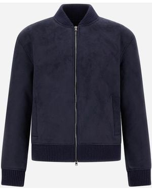 Herno Bomberjacke Aus Shearling-Imitat - Blau
