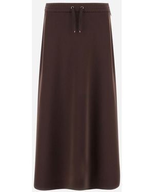 Herno Matte Crepe Satin Skirt - Brown