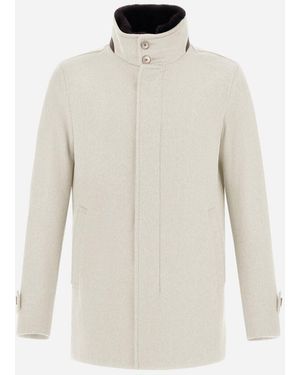 Herno Abrigo Tres Cuartos De Pure Cashmere - White